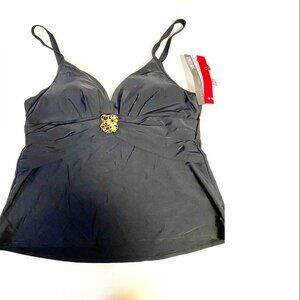 NEW 2pc Black Christina Tankini Top 2X; Coco Reef Black Bikini 2W Swimwear #71